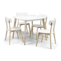 Casa 4 Seater Square Dining Table with 4 Chairs, White - thumbnail 3