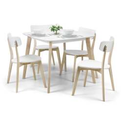 Casa 4 Seater Square Dining Table with 4 Chairs, White