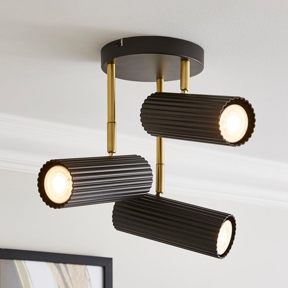 Georgi Industrial Ribbed 3 Light Adjustable Semi Flush Spotlight - image 1