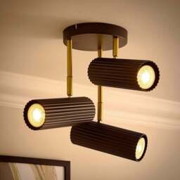 Georgi Industrial Ribbed 3 Light Adjustable Semi Flush Spotlight - thumbnail 2