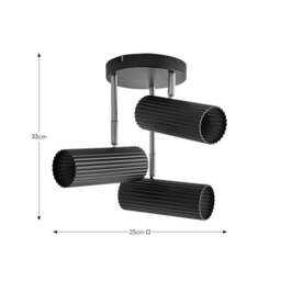 Georgi Industrial Ribbed 3 Light Adjustable Semi Flush Spotlight - thumbnail 6