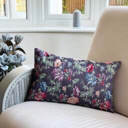Daro Tapestry Blackcurrant Floral Rectangular Cushion - thumbnail 1