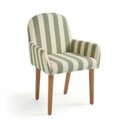 Agnes Carver Dining Chair, Olive Green Striped Fabric - thumbnail 5