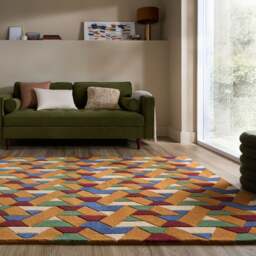 Connect Geometric Wool Rug - thumbnail 1