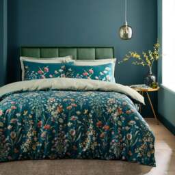 Watercolour Floral Velour Duvet Cover & Pillowcase Set - thumbnail 1