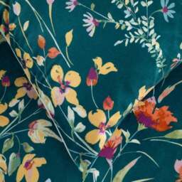 Watercolour Floral Velour Duvet Cover & Pillowcase Set - thumbnail 6