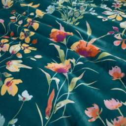 Watercolour Floral Velour Duvet Cover & Pillowcase Set - thumbnail 5