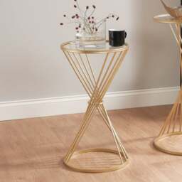 Pacific Liberty Side Table, Iron & Glass - thumbnail 1