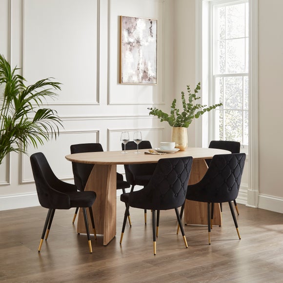 Ariana Set of 4 Black Dining Chairs Velvet - image 1