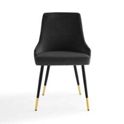 Ariana Set of 4 Black Dining Chairs Velvet - thumbnail 6