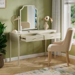 Ottilie 2 Drawer Dressing Table with Mirror - thumbnail 2