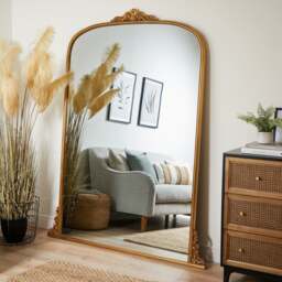 Pretty Boho Curved Full Length Leaner Mirror - thumbnail 1