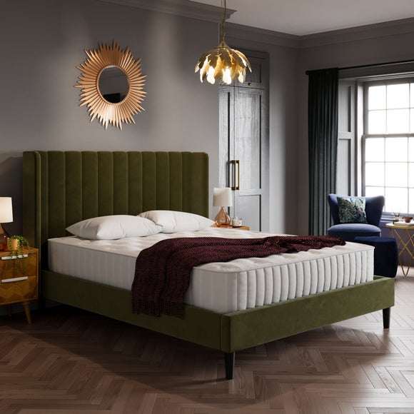 Alara Pleated Velvet Bed Frame - image 1