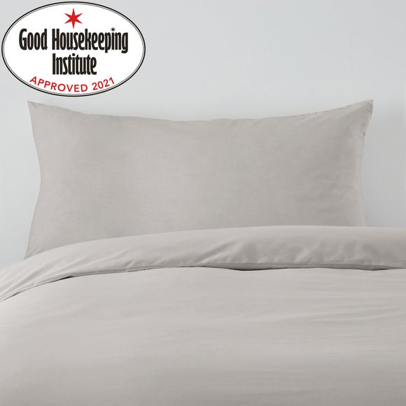 Non Iron Plain Dye Silver Kingsize Pillowcase