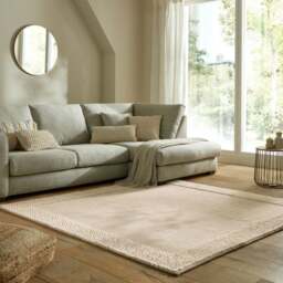 Pebble Wool Border Square Rug - thumbnail 1
