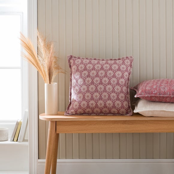 Global Floral Burgundy Square Cushion Cover - image 1