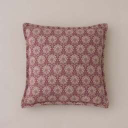 Global Floral Burgundy Square Cushion Cover - thumbnail 3
