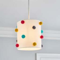 Multi Colour Pom Pom Lamp Shade - thumbnail 1