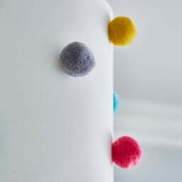 Multi Colour Pom Pom Lamp Shade - thumbnail 3