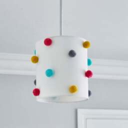 Multi Colour Pom Pom Lamp Shade - thumbnail 2