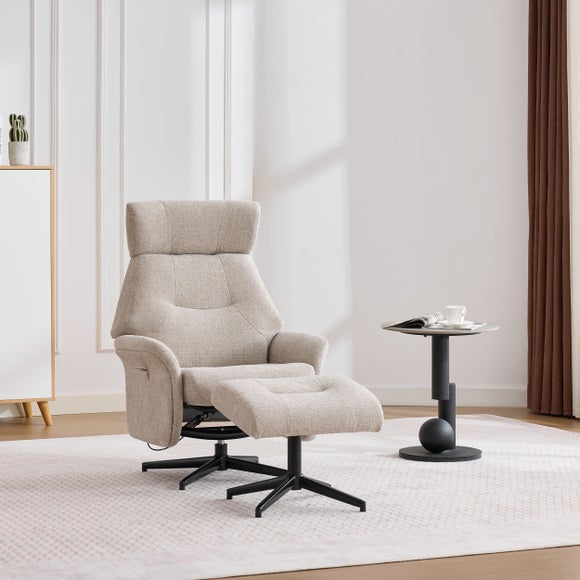 Turiff Manual Recline Swivel Chair and Footstool - image 1