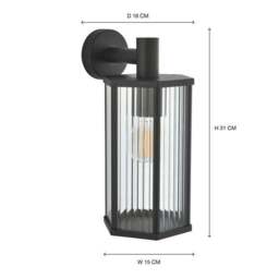 Hex Ribbed Indoor Outdoor Wall Light - thumbnail 5