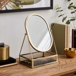 Arch Triple Gold & Glass Dressing Table Mirror by Oliver Bonas |  uFurnish.com