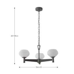 Hartford Alabaster 3 Light Semi Flush Ceiling Light - thumbnail 6