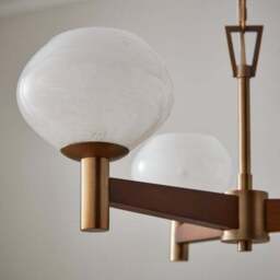Hartford Alabaster 3 Light Semi Flush Ceiling Light - thumbnail 3