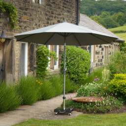 Riva 2.5m Round Parasol with Rome Polished Black Granite Base - thumbnail 1