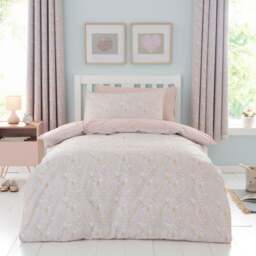 Set of 2 Ditsy Bunny Pink 100% Cotton Fitted Sheets