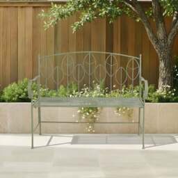 Rustic Leaf Metal Bench