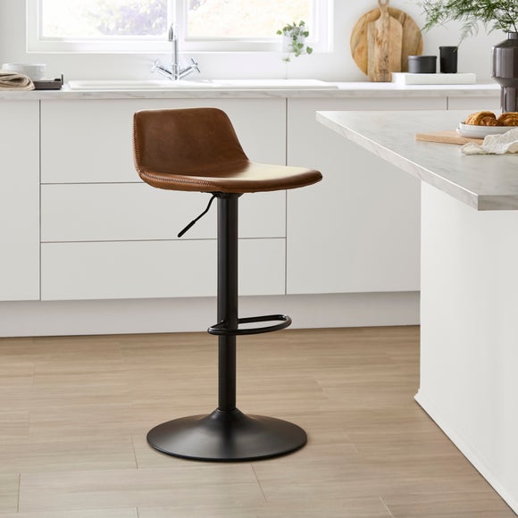 Jayden Height Adjustable Barstool, Faux Leather - image 1