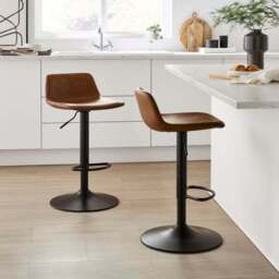 Jayden Height Adjustable Barstool, Faux Leather - thumbnail 2
