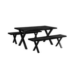 Ezra 6 Seater Rectangular Dining Table with 2 Benches - thumbnail 4
