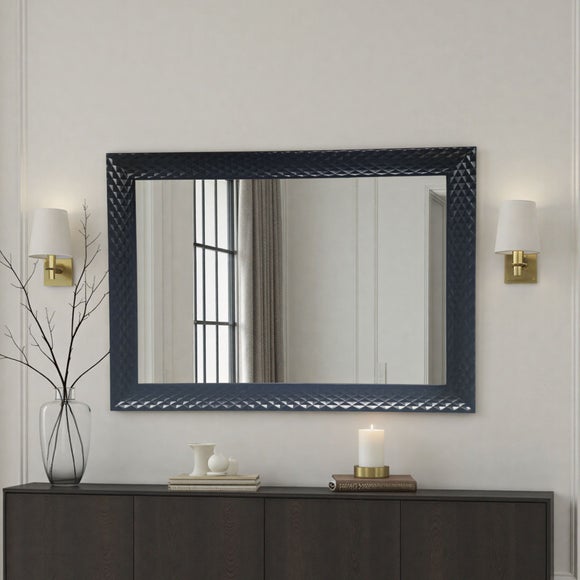 Yearn Diamont Framed Bevelled Rectangle Wall Mirror - image 1