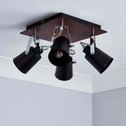 Johan 4 Light Black Semi Flush Spotlight - thumbnail 2