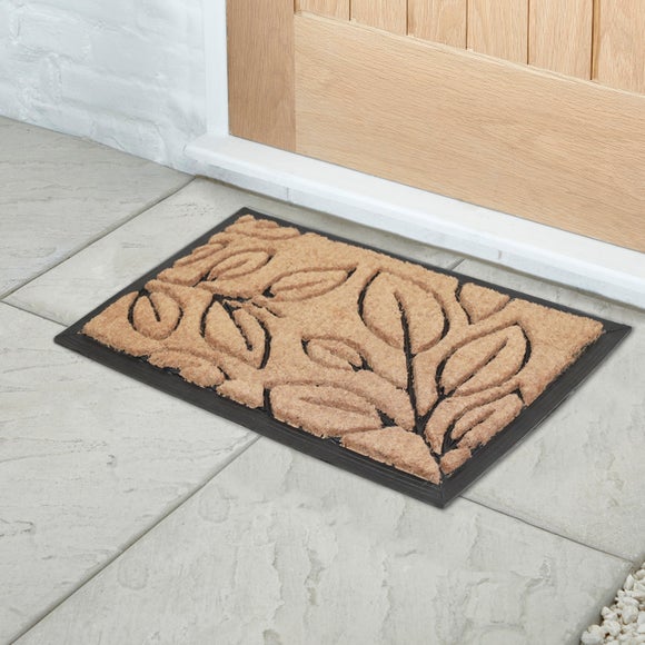 Natural Leaves Coir Doormat - image 1