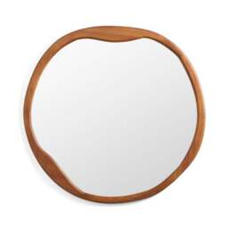 Pebble Wood Round Wall Mirror - thumbnail 3