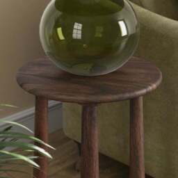 Haider Plinth Side Table, Acacia Wood - thumbnail 2