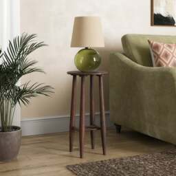 Haider Plinth Side Table, Acacia Wood - thumbnail 1
