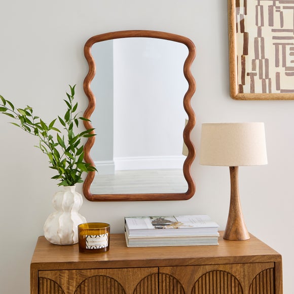 Cleo Rectangle Wood Wiggle Wall Mirror - image 1
