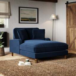 Beatrice Matte Velvet Snuggle Chaise - thumbnail 1