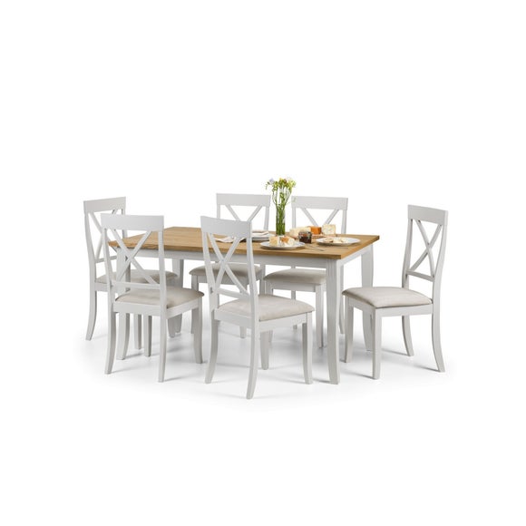 Davenport 6 Seater Rectangular Dining Table with 6 Chairs, Grey