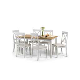 Davenport 6 Seater Rectangular Dining Table with 6 Chairs, Grey