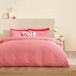 Catherine Lansfield Bamford Gingham Check Polycotton Duvet Cover & Pillowcase Set - thumbnail 1