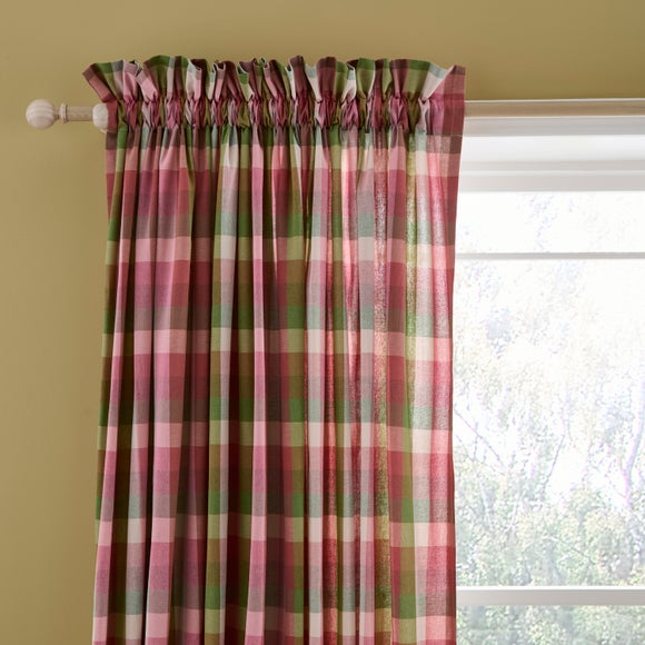 Vintage Gingham Frill Slot Top Curtains - image 1
