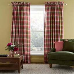 Vintage Gingham Frill Slot Top Curtains - thumbnail 2