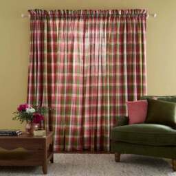 Vintage Gingham Frill Slot Top Curtains - thumbnail 4