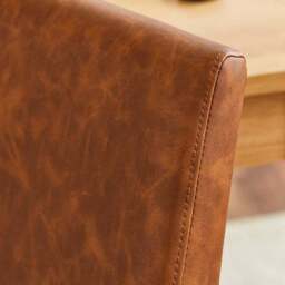 Hugo Set of 2 Dining Chairs, Distressed Faux Leather - thumbnail 3